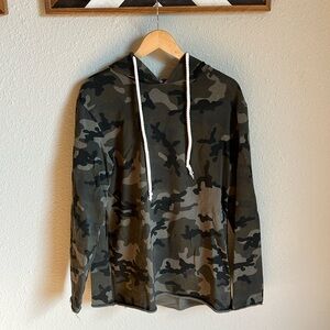 Zara raw hem camo hoodie